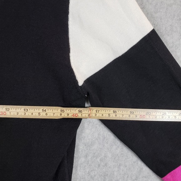 Carol Rose NWT Sweater Knit Pullover 3/4 Sleeve Mock‎ Neck Pink Purple - Picture 6 of 9